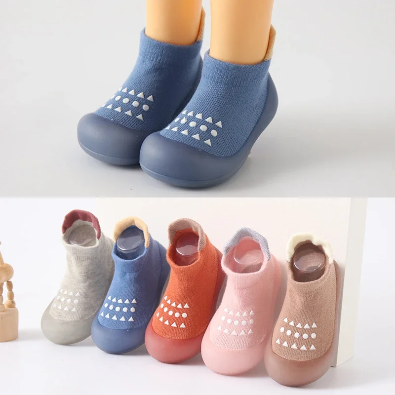Baby Boy First Walkers Children Sock Shoes Non-slip Floor Socks Boy Girl Soft Rubber Sole Shoes Toddler Sock  Infant Booties 3