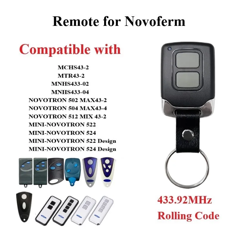 

NEW NOVOFERM NOVOTRON 502 MAX43-2 504 MAX43-4 512 MIX 43-2 Garage Door Remote Control For MTR43-2 MCHS43-2 MNHS433-02 MNHS433-04