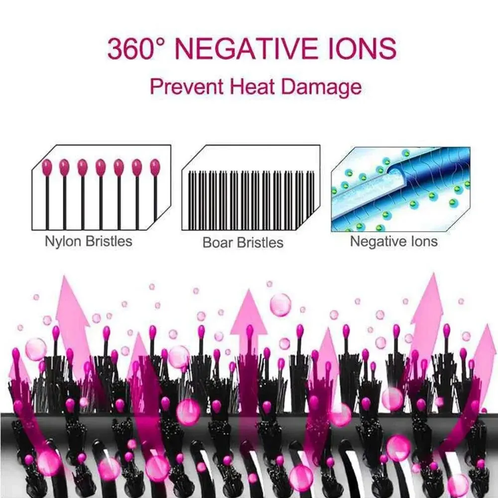 3 In 1 Hot Air Comb Styling Comb for Straight Curly Electric Hot Air Brush Women Heating Comb Hair Straightening Brush 4