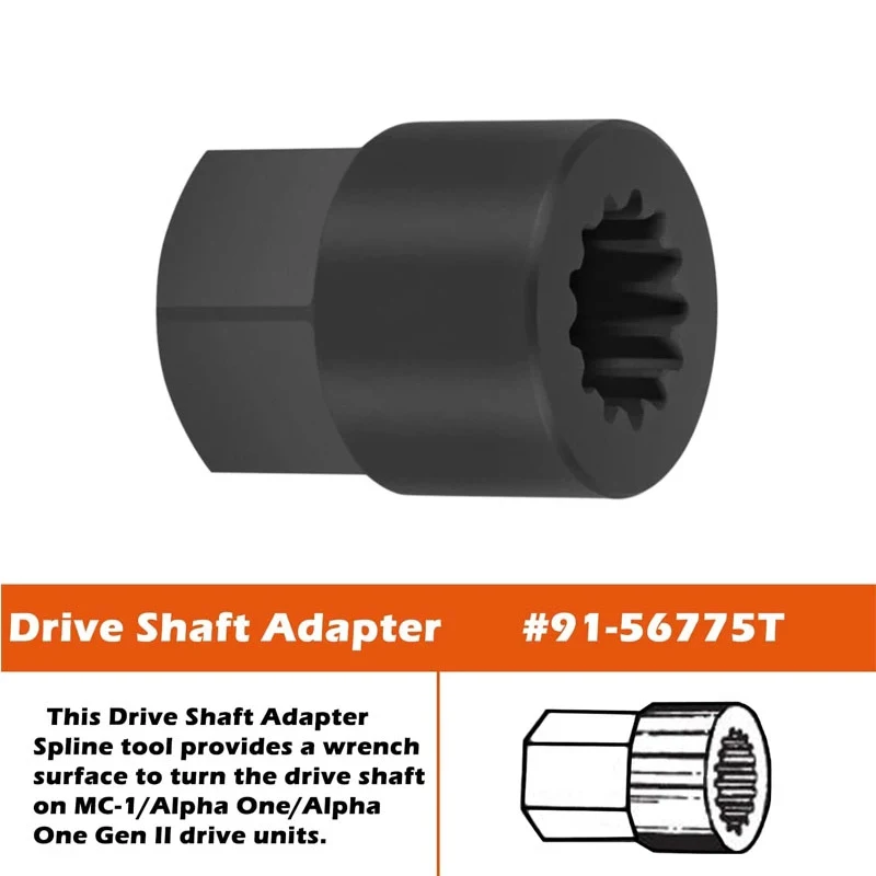 91 45497a1 bellows expander tool for mercruiser mc i r mr alpha one bravo one 91 8m0096108 glm 90360 sierra 18 9847 TML 91-56775T Drive Shaft Adapter Tool Fits for Drive Units and Outboards for MC-I, R-MR, Alpha One, Alpha One