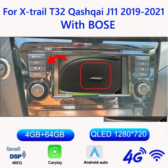 SINOSMART Car Radio Android for Nissan Qashqai J11 X-Trail xtrail T32 Rogue Dualis 2013-2021 Multimedia Player Support OEM 360 best car stereo Car Multimedia Players