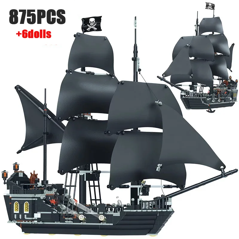 

Revenge Caribbean Pirates Ship Building Blocks Black Pearl Queen Anne Sailboat Model Bricks Toys For Children Boy Christmas Gift