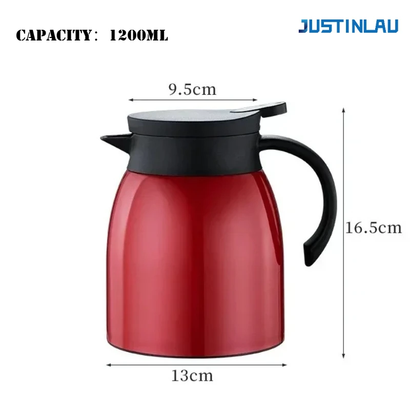 JUSTINLAU 1200 مللي إبريق شاي معزول 304 إبريق شاي...