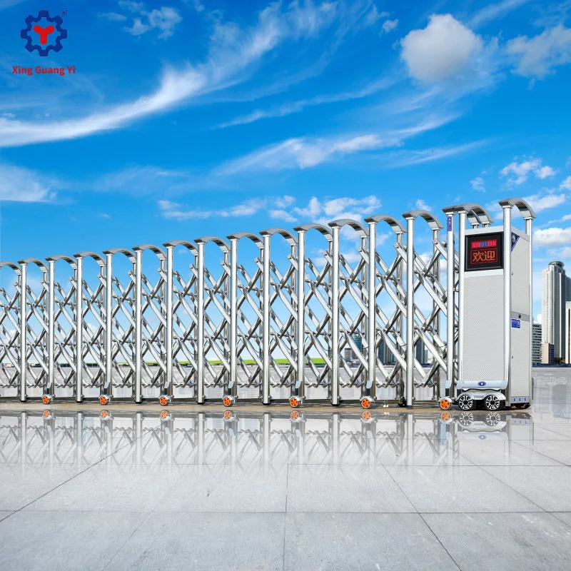 맞춤형.XGY 현대식 스테인리스 스틸 진입로 안전 상업용 문 수축식 울타리 게이트 학교 공장 메인 게이트