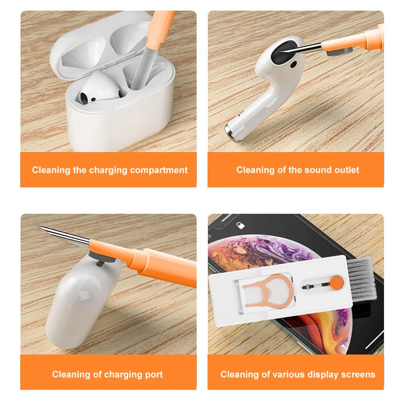 다기능 청소 키트 컴퓨터 청소 헤드셋 청소 펜 카메라 헤드셋 청소 펜 키 캡 풀러 전화 스탠드