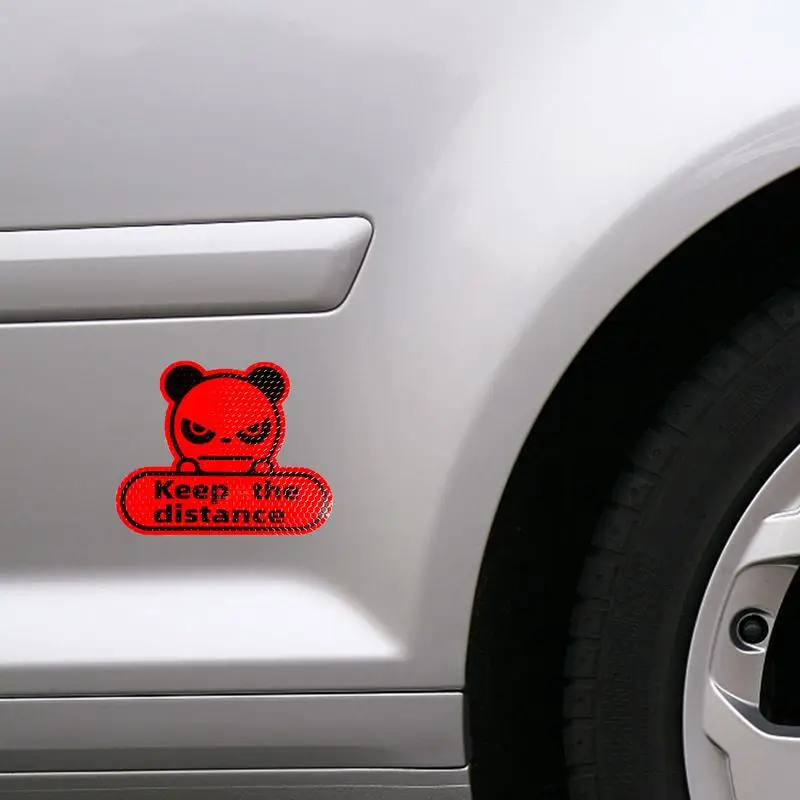 Keep The Distance Strongly Reflective Stickers For Cars Creative Panda Stickers Diamond Grade High Visibility Waterproof Vehicle