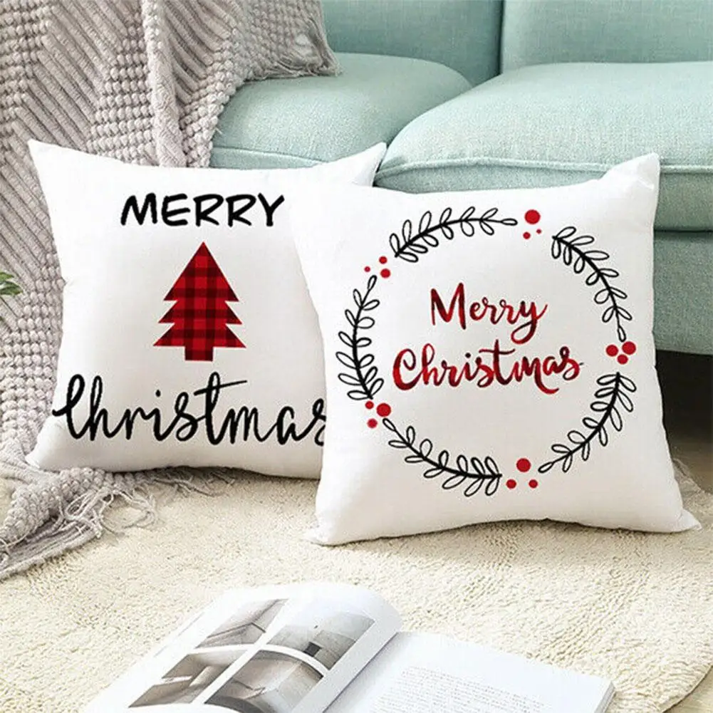 

45cm*45cm Christmas Peach Skin Plush Pillow Cover Sofa Home Pillow Cushion Decorations Throw Pillowcase Cover Cover O7S1