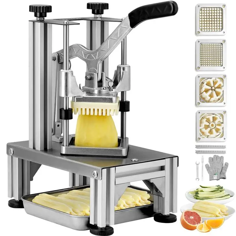 Description Picture 6 of itemCommercial French Fry Cutter with4 replacement blades, 1/4 inch and 3/8 inch blade simple tray and handle