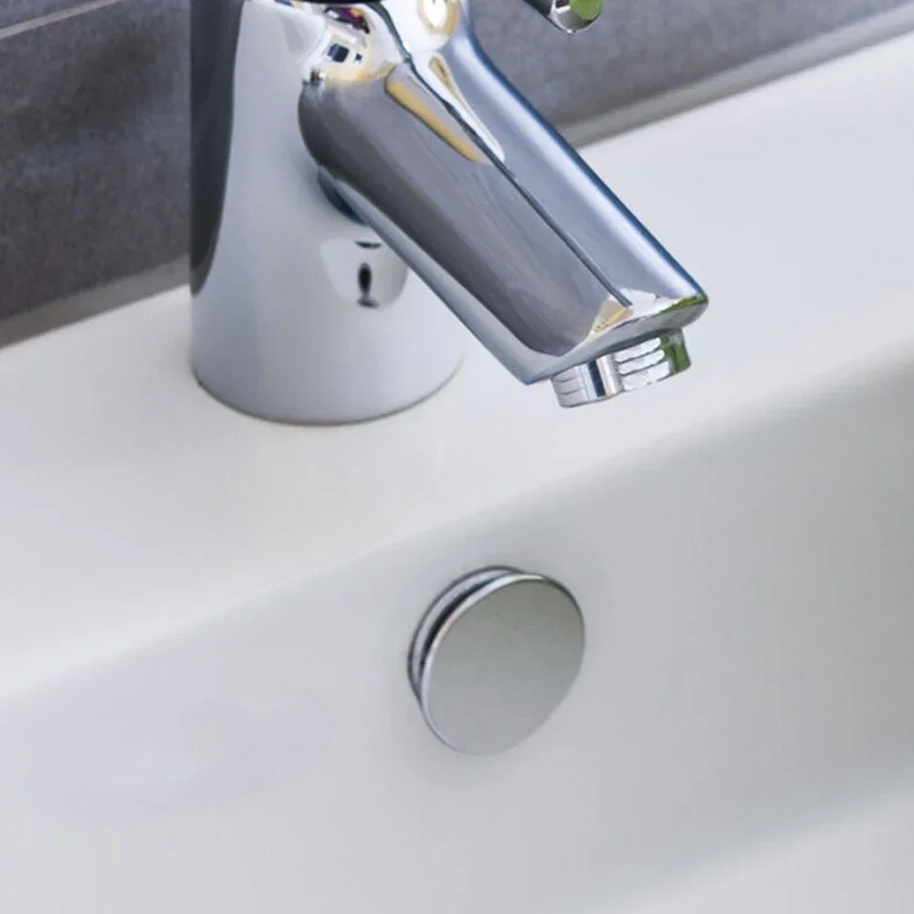 2pcs Bathroom Basin Sink Hole Overflow Replacement Cover Chrome Round Trim Ring Sink Overflow Cover Bathroom Sink Overflow Cover