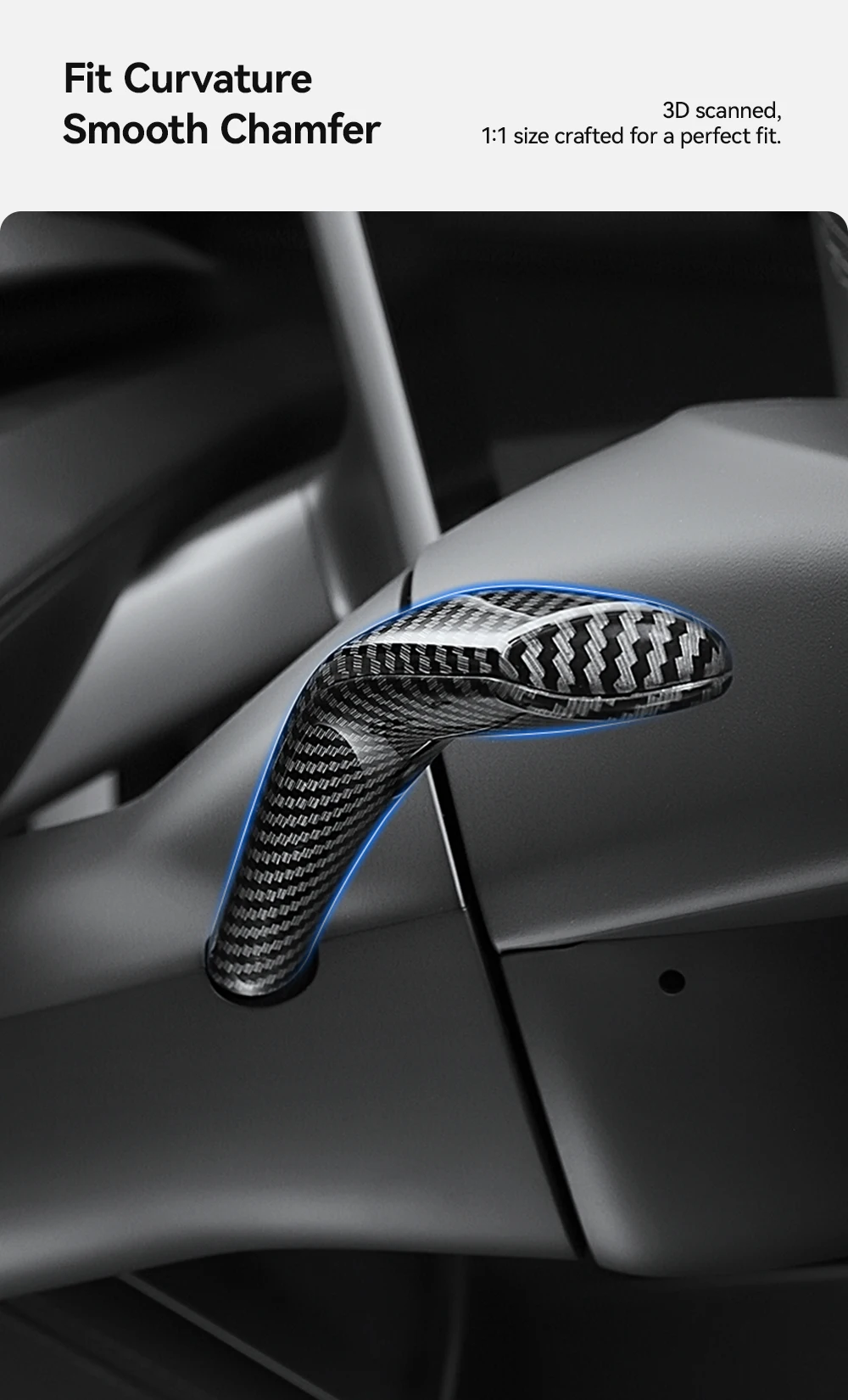For Tesla Model 3 Y YL 2025 Highland Juniper Carbon Fiber Gear Shift Cover Steer
