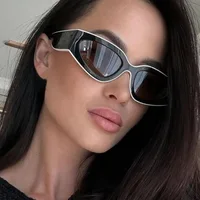 Vintage Small Oval Cat Eye Sunglasses Women New Fashion Brand Black White Sexy Sun Glasses Ladies Trendy Elegant Shades Uv400