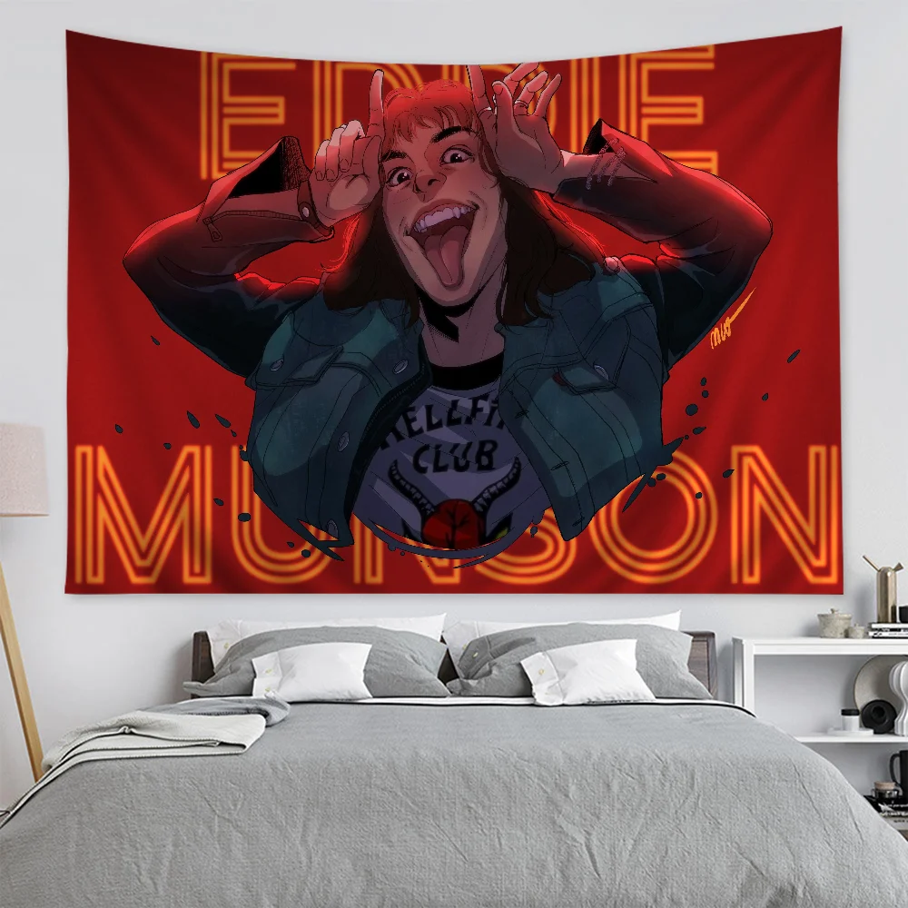 thumbnail image 1 of Stranger Things E-Eddie M-Munson Printed Large Wall Tapestry Indian Buddha Wall Decoration Witchcraft Bohemian Decor Blanket, 1 of 5