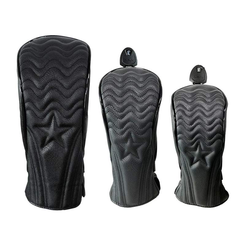 Premium Two-Tone Waterproof Golf Headcover Set - PU Leather Protector