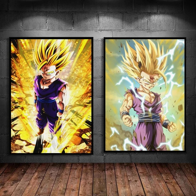 Anime japonês Pintura Canvas Dragon Ball Gohan Cartaz Dos Desenhos Animados  Imprimir Mural Pictures Wall Art Casa Decoração do Quarto das Crianças  Presentes - AliExpress