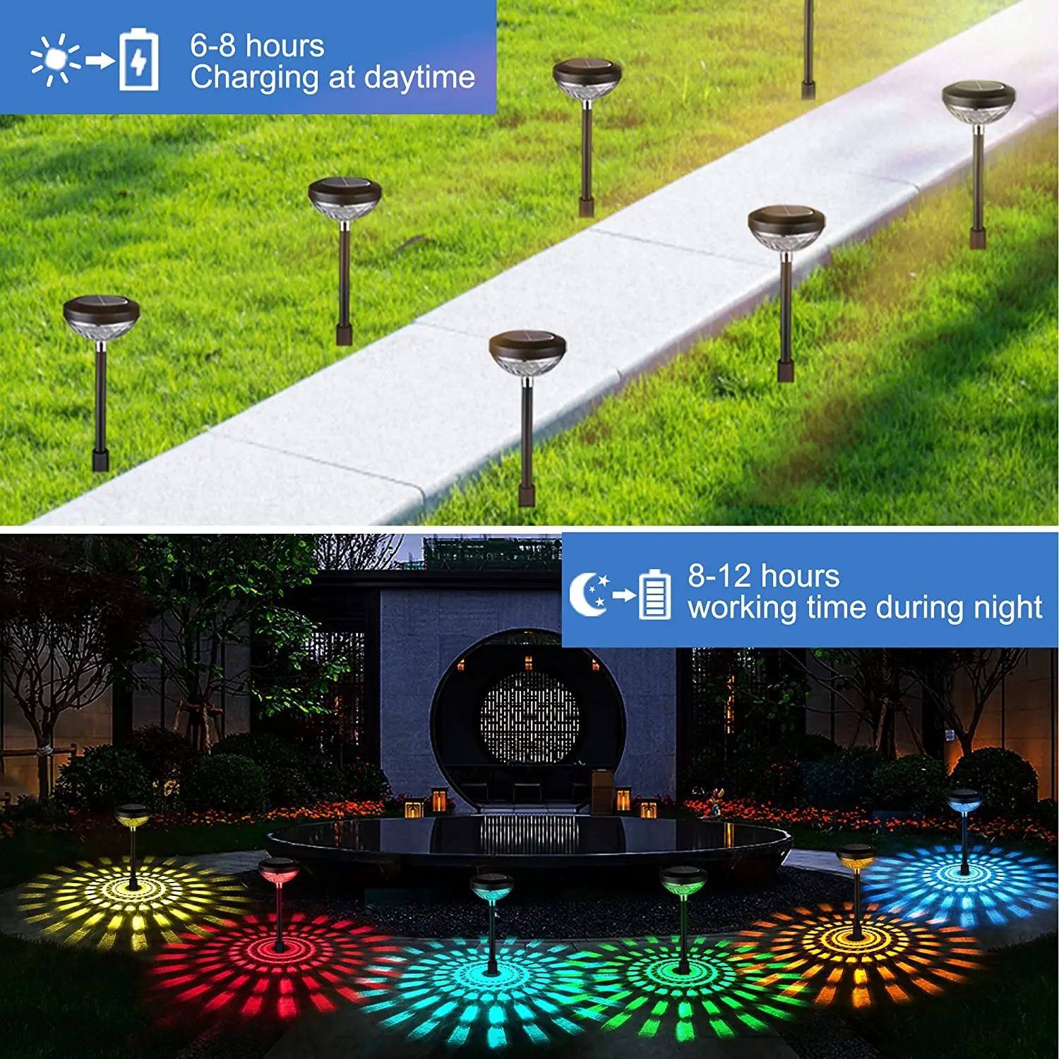 Garden Lights Solar LED Light Outdoor RGB Color Changing Solar Pathway Lawn Lamp for Garden Decor Landscape Lighting solar ground lights