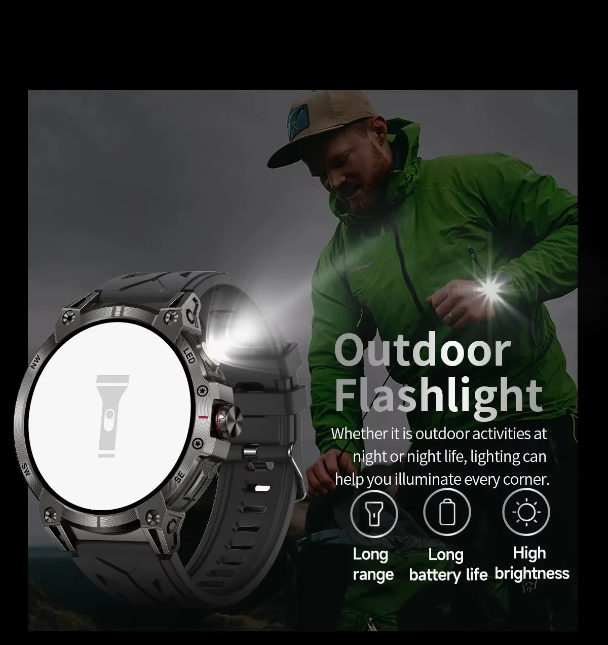 ���� ����Ʈ �ð� LED ������ Copmpass KC89 BT ȣ�� ���� ���� �ǰ� ����͸� 760mAh �߿� ������ Smartwatch