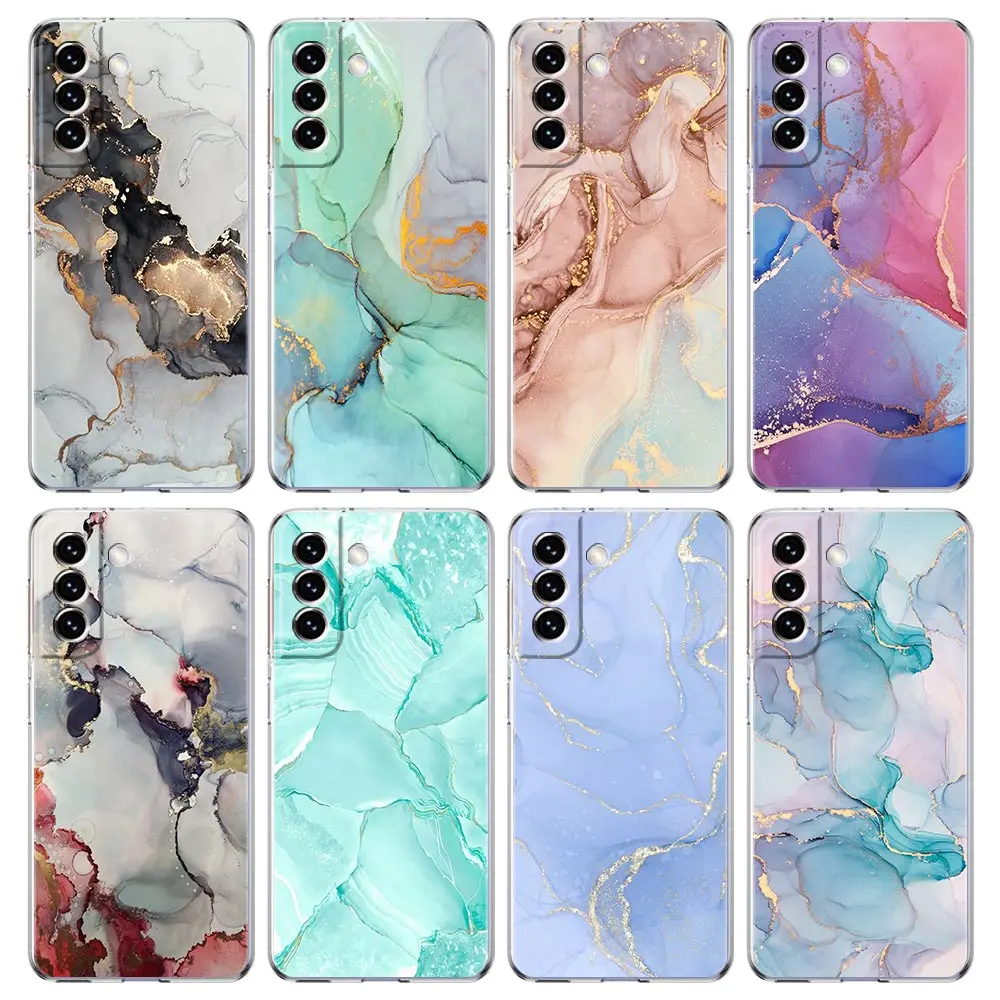 Elegant Marble Clear Silicone Shockproof Phone Case - Soft and Durable Protective Cover