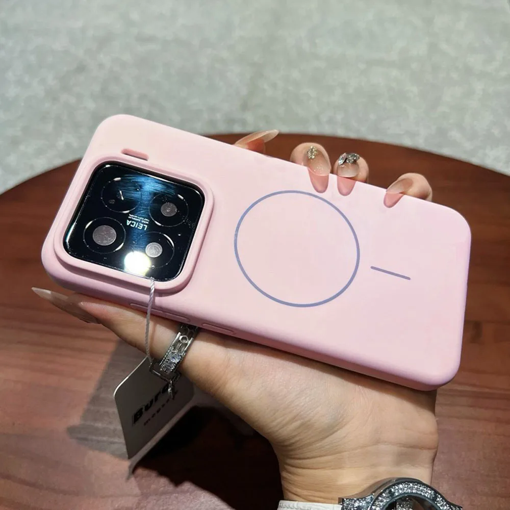 Vibrant Liquid Silicone Shockproof Magnetic Phone Case, Compatible with Magsafe Wireless Chargers