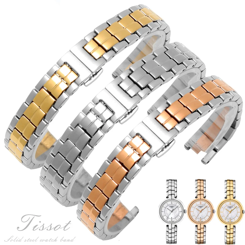 

Solid Fine Steel Watch Strap Suitable For Tissot 1853 Flamenco Series T094 Steel Band Quartz Women's Watch Band T094210a 12mm