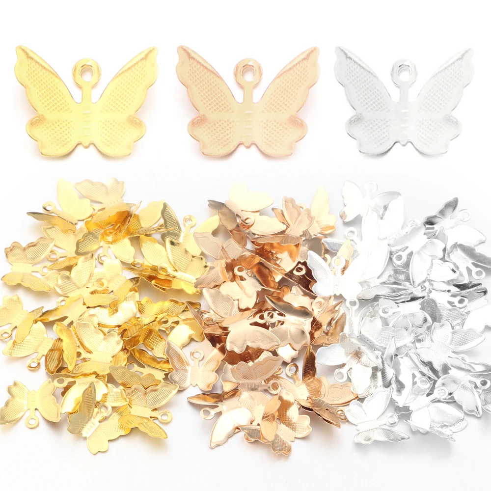 30-50 teile/los Eisen Hohl Schmetterling Zubehör DIY Hause Dekoration Charme Perlen für Schmuck Machen Haar Zubehör Produktion – Detail 11
