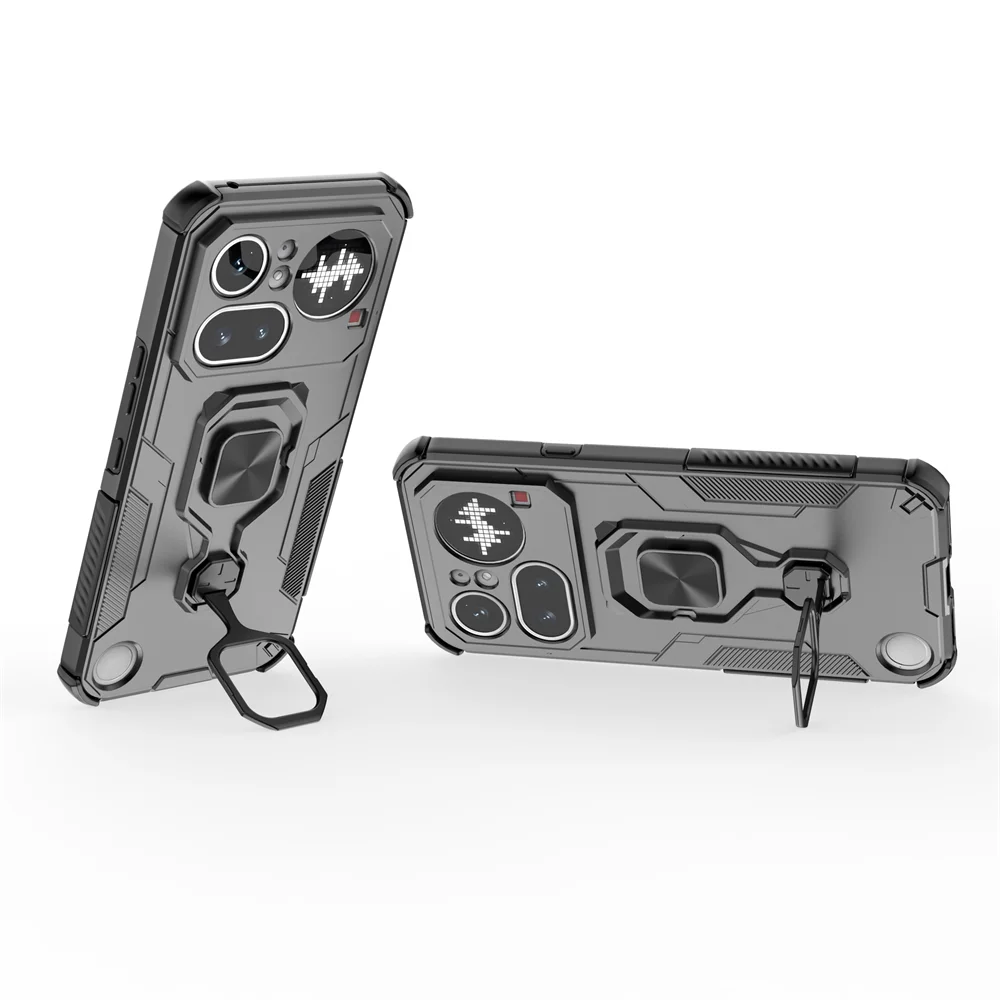 Rugged Armor Hard Plastic Phone Case with Kickstand - Heavy Duty Protection