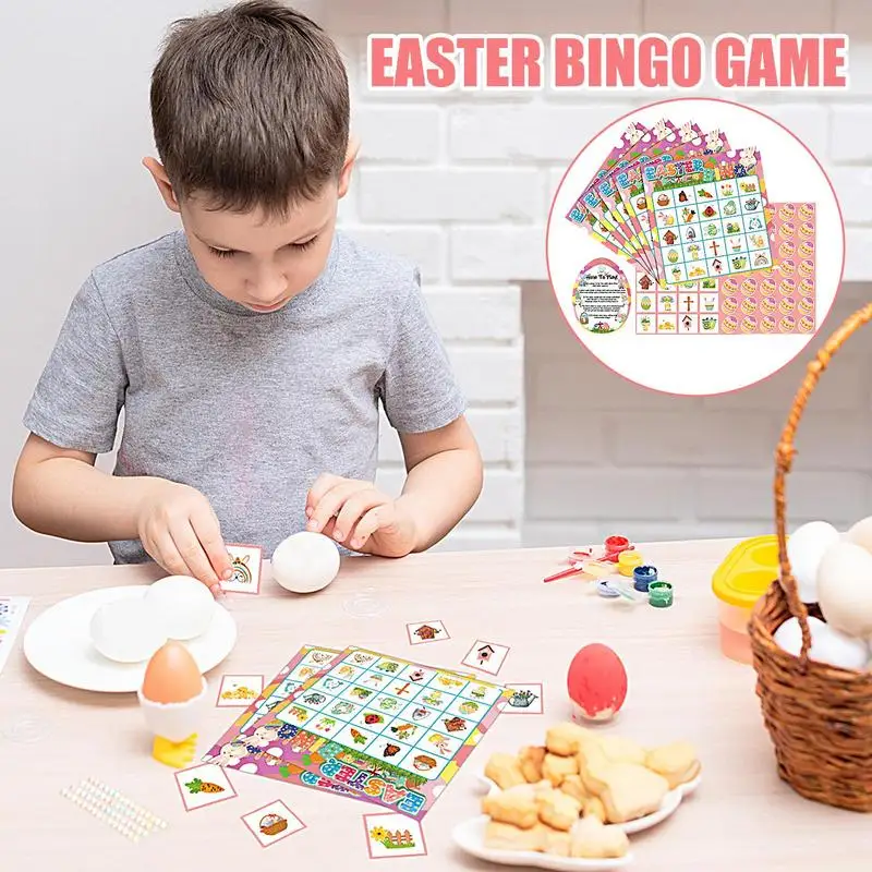 Easter Bingo Cards Family Game Set Easter Bingo Gifts Indoor Family Activities Christian Sunday Church Vacation Bible Kids