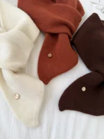 00% Woolen Small Scarf Women's Winter Warm Ne Warmer Korean Sle Pure Color Versatile Rectangle ape Multi-Functional Scarf