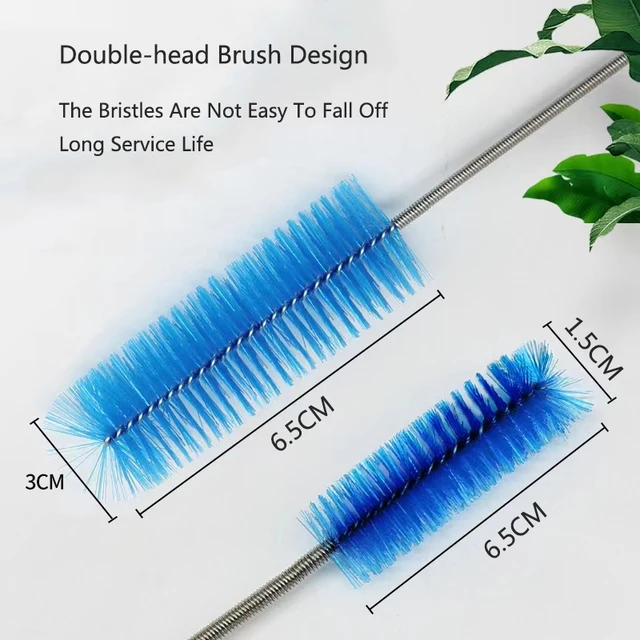 Aquarium Pipe Cleaning Brush Fish Tank Cleaner Tube Stainless Steel Water Filter Air Tube Flexible Double End Hose Accessories 4