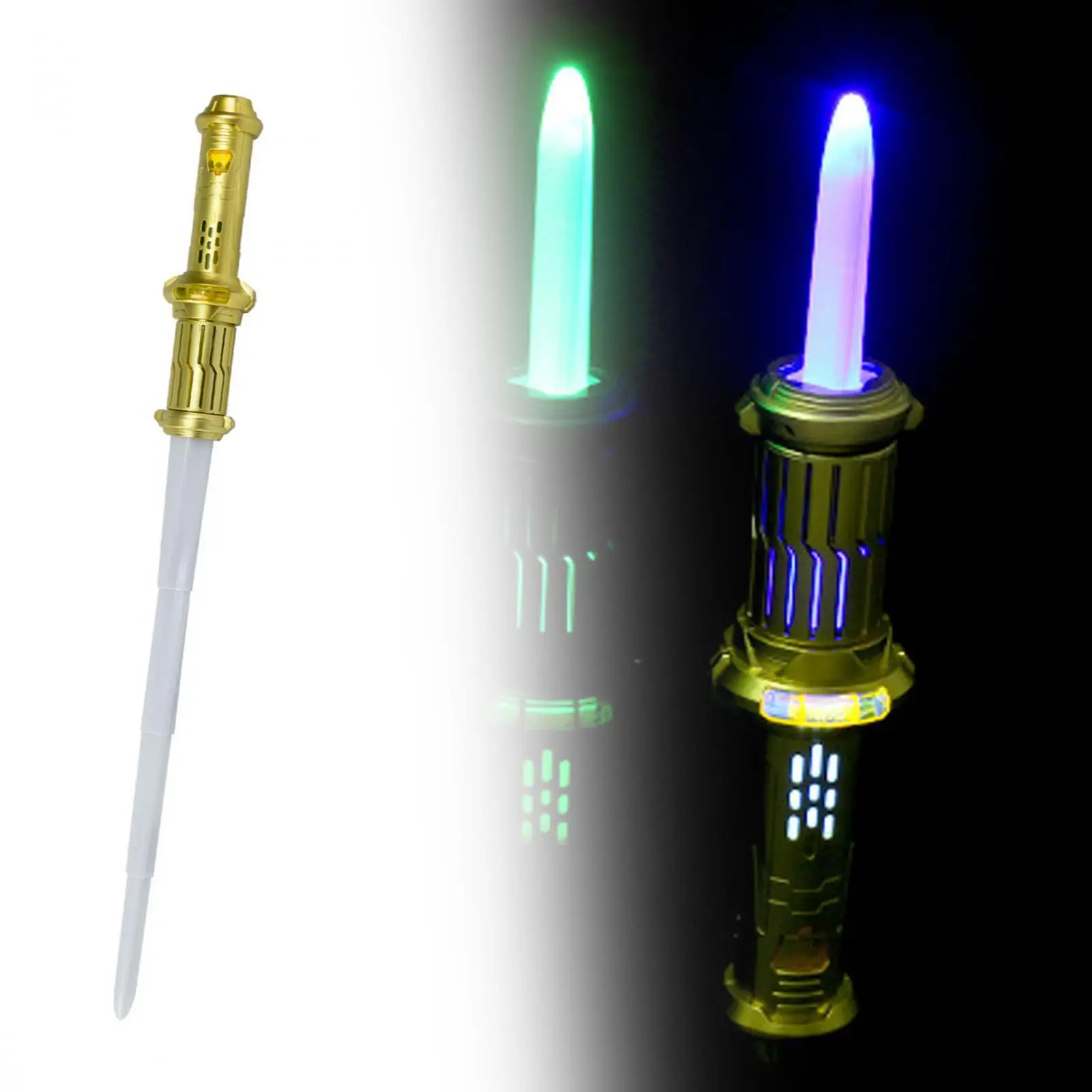 Telescopic Lightsaber Light up Sword Roleplay Toy Collapsable Sword Toy for Party Costume Kids Adults Valentine`s Day Present