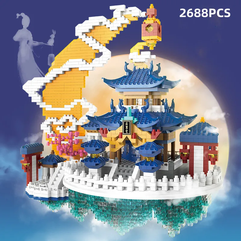 

2688pcs moon palace Building Blocks Classic creativity Chinese style ancient architecture DIY assembly For adult Blocks Toy gift