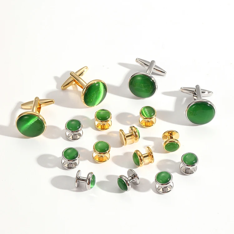 Maßgefertigte Manschettenknöpfe Hemd-Set Luxus-Geschenk für den Freund Edle Modeschmuck Herren-Manschettenknöpfe – Detail 7