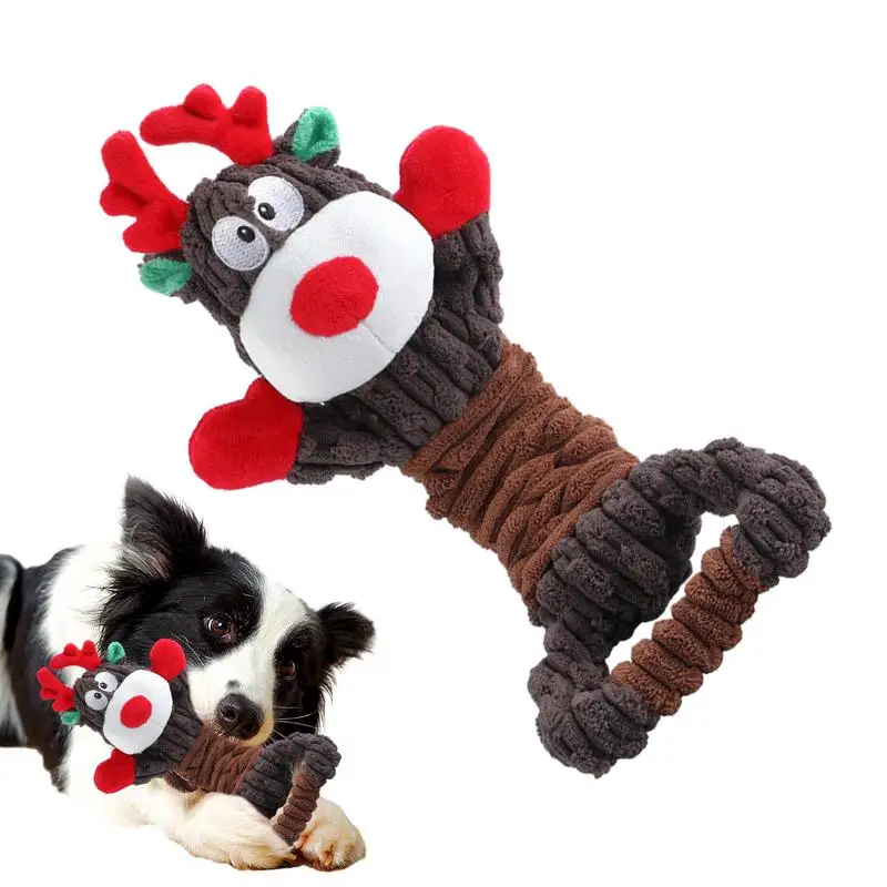 

Christmas Squeaky Dog Toy Reindeer Interactive Teeth Chewing Toys Pet Toys To Relieve Your Pet Mood Chew Dog Toy With Squeeze