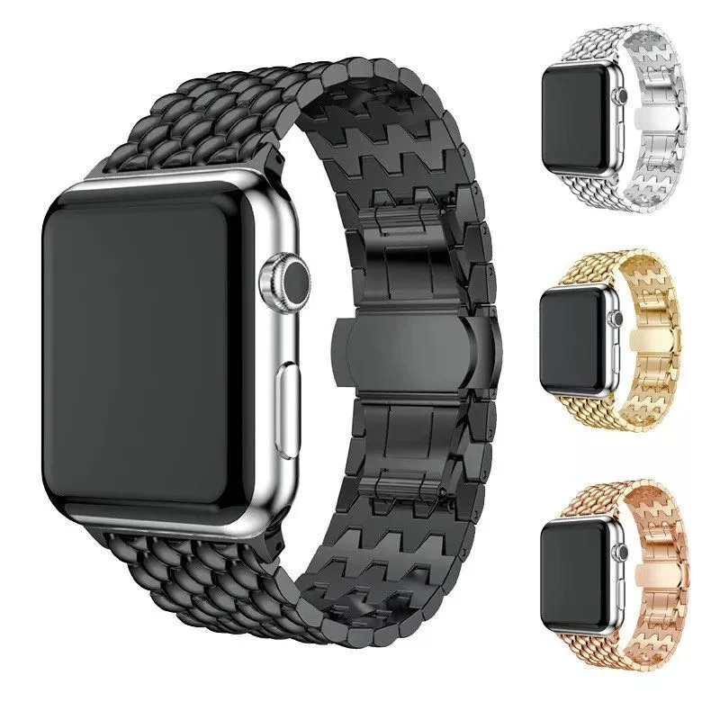 

Metal strap For Apple watch Ultra 49mm 8 7 45mm 41mm dragon pattern stainless steel strap for iwatch 6 5 4 3 2 SE 44mm 40mm 42mm