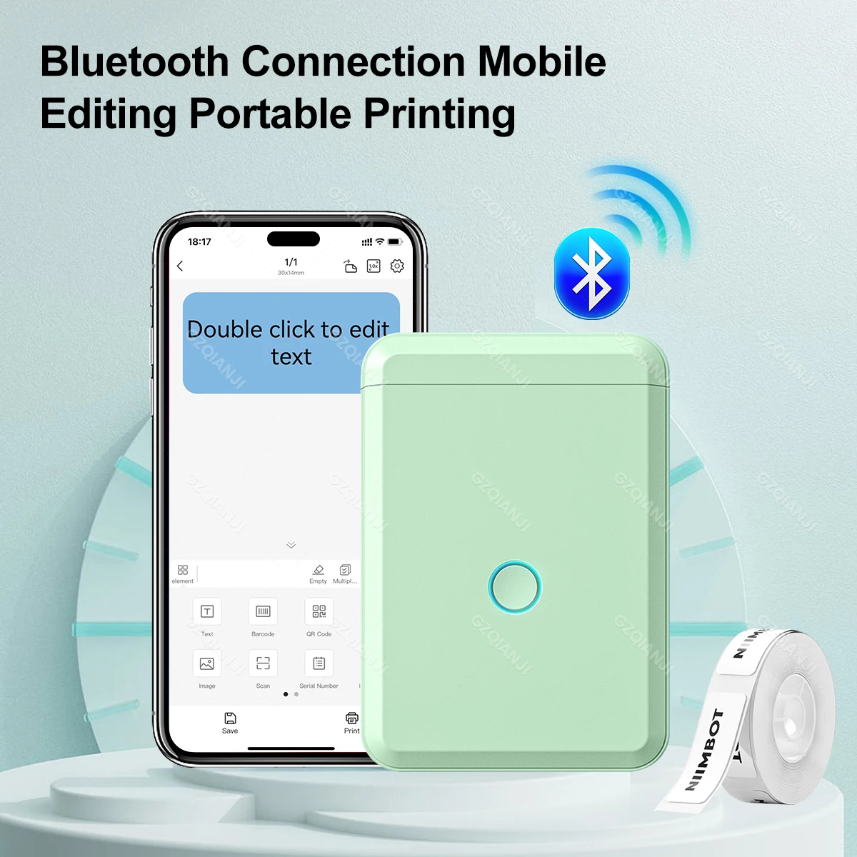 Niimbot D110 Label Printer Bluetooth Mini Pocket Smartphone Labeler Maker Machine with Tape for Home Office Cable Printing New