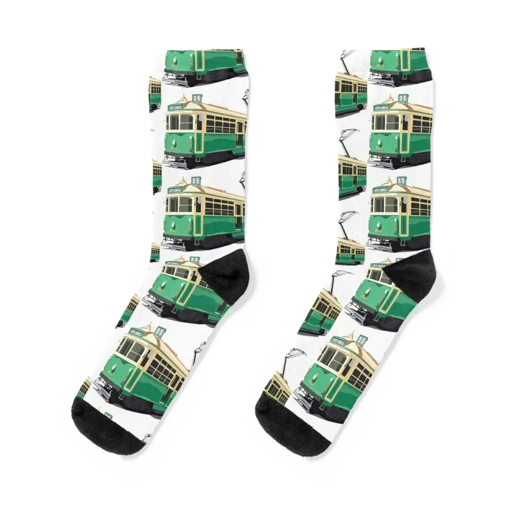 Melbourne Tram Socks set halloween christmas gift cute Women Socks Men's