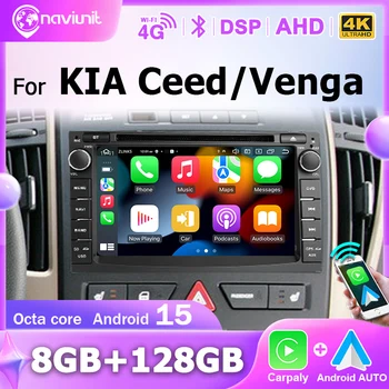 Radio de Coche de 7'' con Android 15, Reproductor Multimedia 2 Din con CarPlay Inalámbrico para KIA Ceed Venga 2010-2016, Autoradio Estéreo con Bluetooth 1