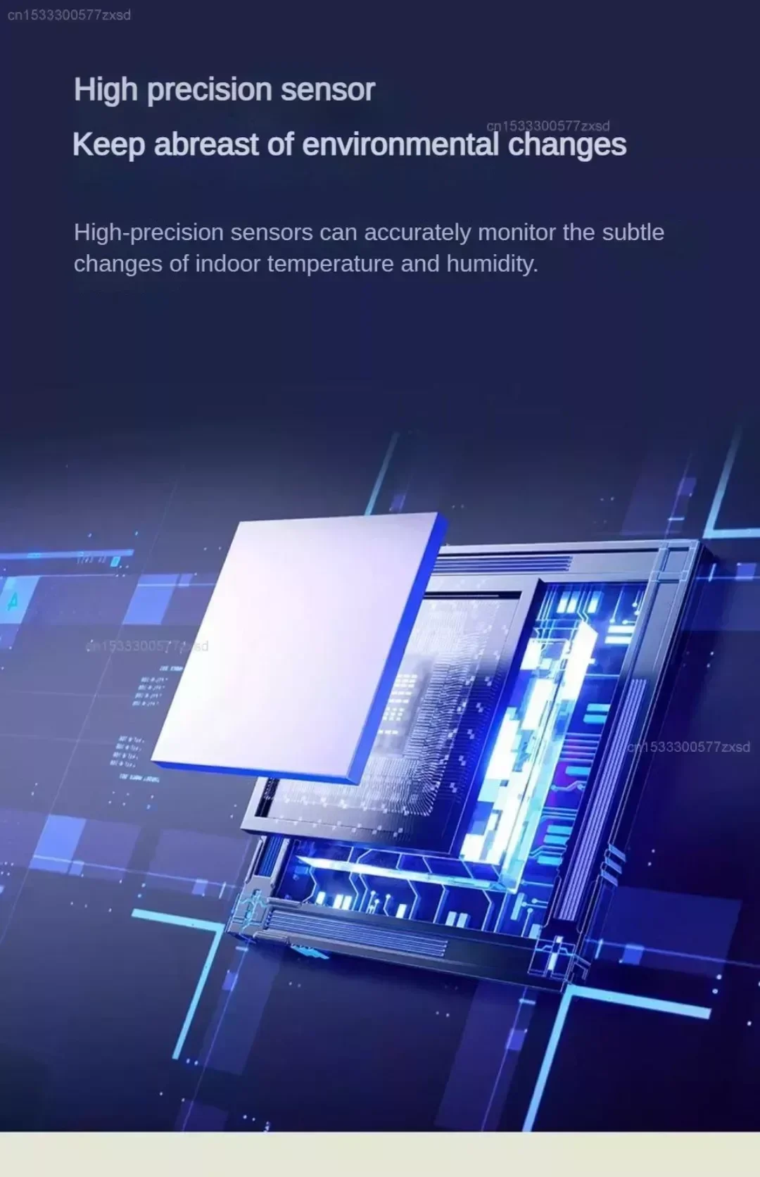 Close-up of humidity measurement feature