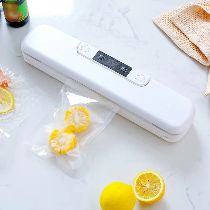 Vacuum Sealer MachineCompact Food Saver with Vacuum Sealer Bags Dry Moist Fresh Modes Air Sealing for Kitchen Food Storage White 3