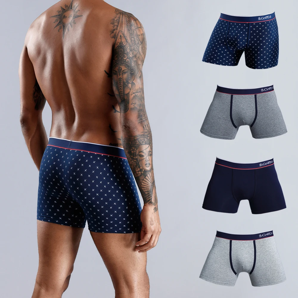 4Pcs Underwear For Man Boxers Cotton Men's Panties Pack Boxershorts Mens Underpants Slip New Homme Boxer Shorts Sexy [fila]basic wire bra panties 6types pack