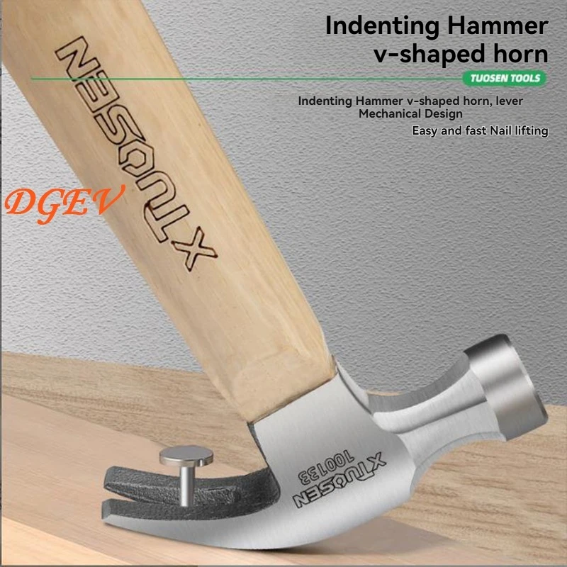 Compact High Carbon Steel Hammer with Solid Wood Short Handle - Octagonal or Round Head Design