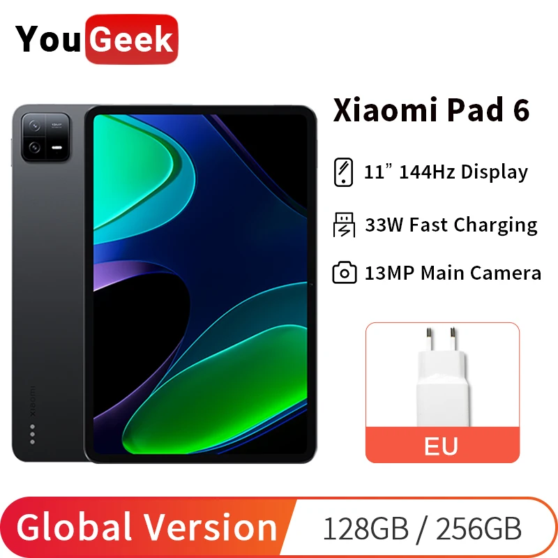 Xiaomi Mi Pad 6 глобальной версии планшет Qualcomm Snapdragon 870 WQHD+ дисплей 144Hz 6GB RAM 128GB ROM 8840mAh 33W быстрой зарядки