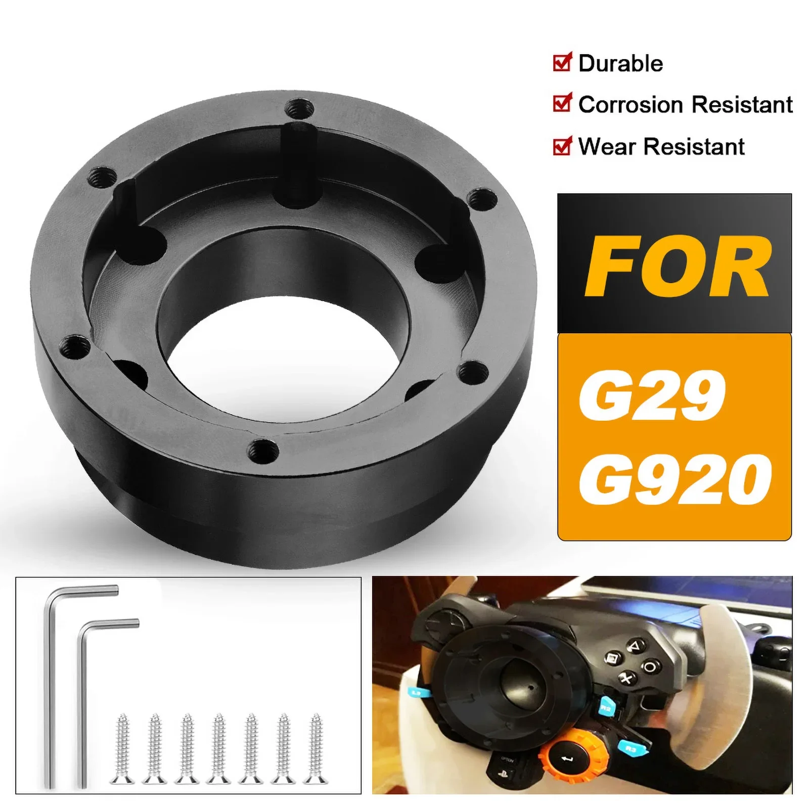로지텍 G29 G920 G923 자동 스포츠 드리프트 스티어링 휠 350mm 14인치 어댑터 플레이트 포함 70mm PCD 레이싱 게임용 CNSPEED