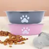 Large Capacity Stainless Steel Dog Bowl Non-slip Bilayer Dog Water Bowl Pet Feeders Cat Paw Pattern Cat Feeding Bowl Home 1