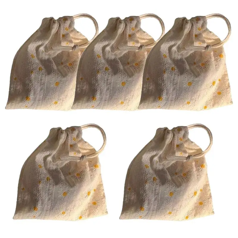 

Drawstring Gift Bags For Jewelry 5 PCS Drawstring Punch Sacks 14x16cm Sack Bags For Wedding Favors Party DIY Craft Necklace