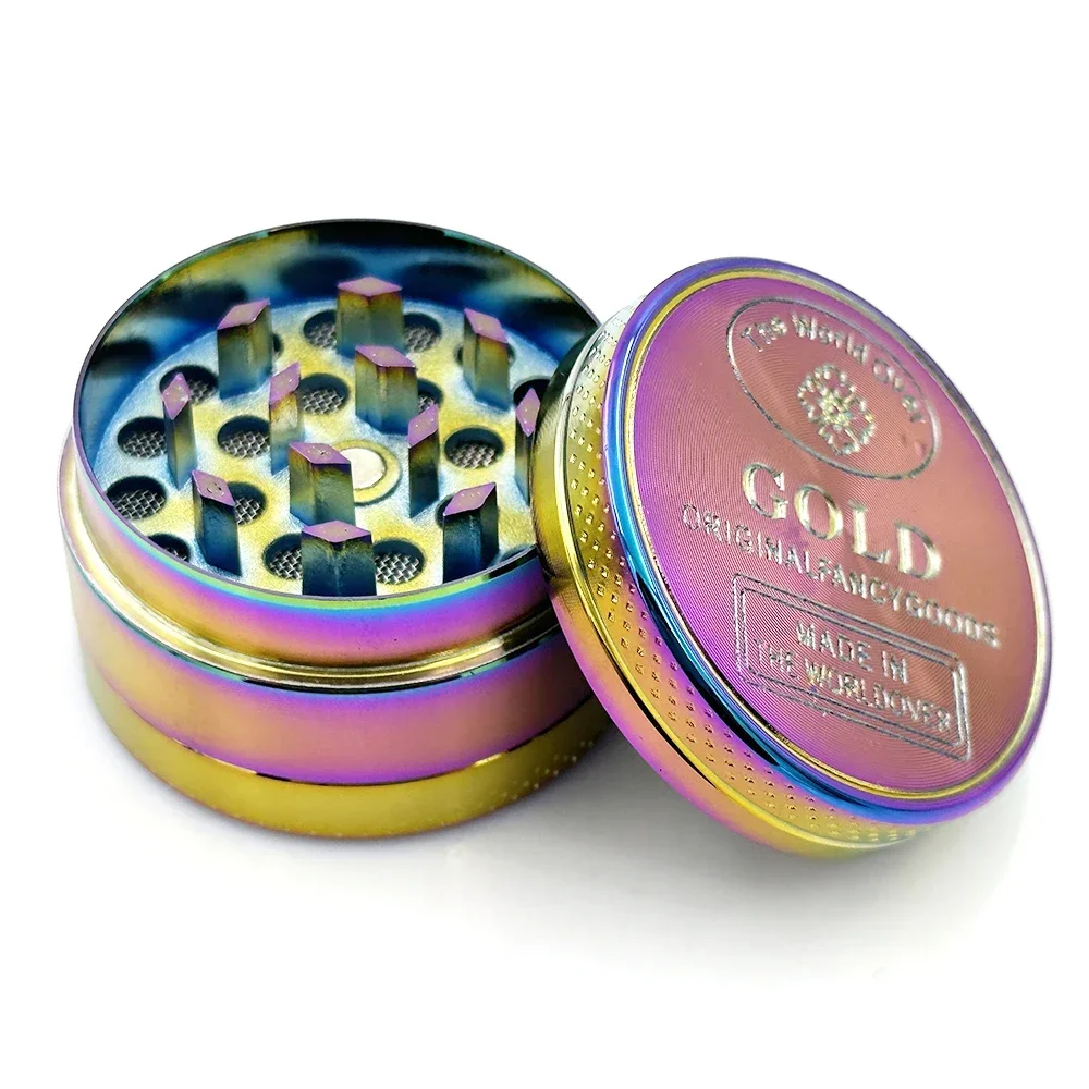 Herb Mills 3/4 Parts Zinc Alloy 40mm Tobacco Crusher 1.57 Inch Gold Herbal Crusher Grinders Hookah Accessories 6