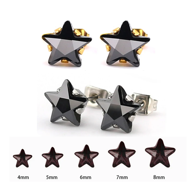 

Женские серьги-гвоздики из нержавеющей стали с кристаллами