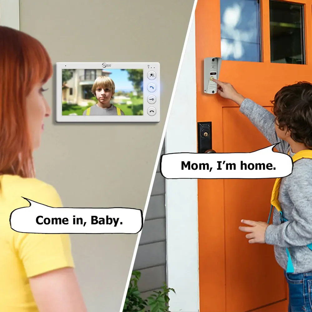 7-inch Video Doorbell Intercom System for Home Video Entry Phone IP65 Outdoor Me