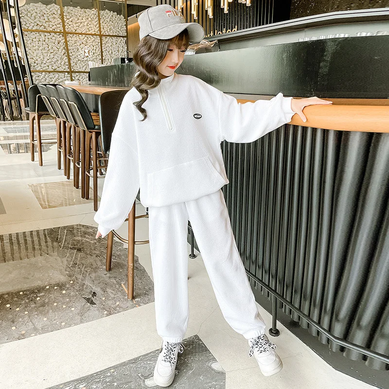 

Girls Suit Sweatshirts +Pants 2Pcs/Sets 2022 Luxury Spring Autumn Toddler Kids Teenagers Cotton Tracksuit Sport Suits Children C