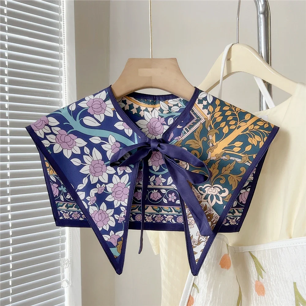 Floral Shawl Detachable Collar Women False Collar Shoulder Wrap Scarf Clothing Accessories
