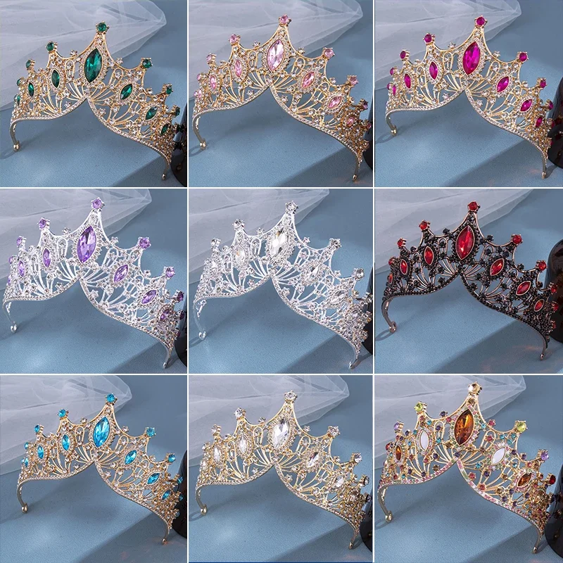 Bridal Hair Accessories Hair Accessories Bride Rhinestone Crown Tiara Baroque Luxury Atmosphere Alloy Crown Party Princess Dress Accessories 1pc